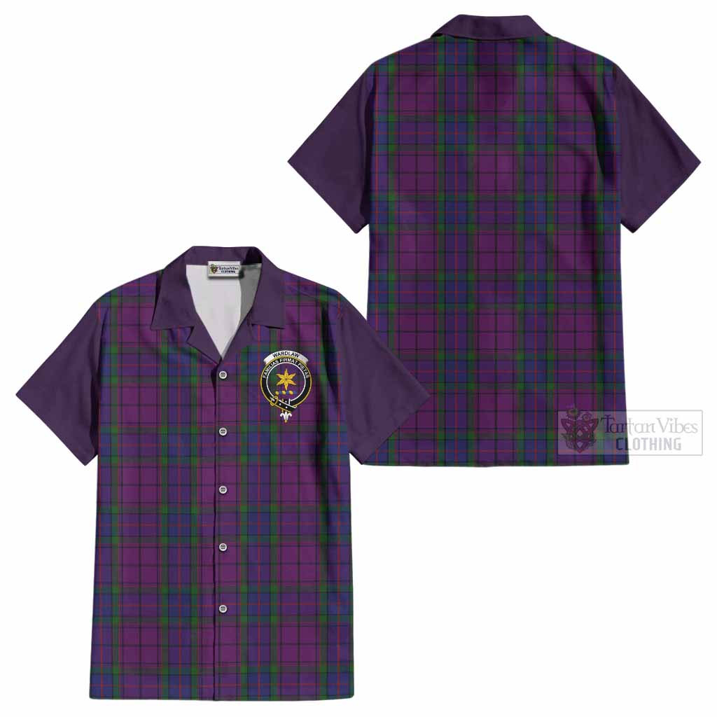 Wardlaw Tartan Accent Cotton Hawaiian Shirt with Family Crest
