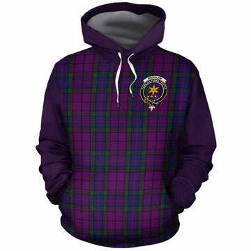 Wardlaw Tartan Accent Cotton Hoodie with Family Crest