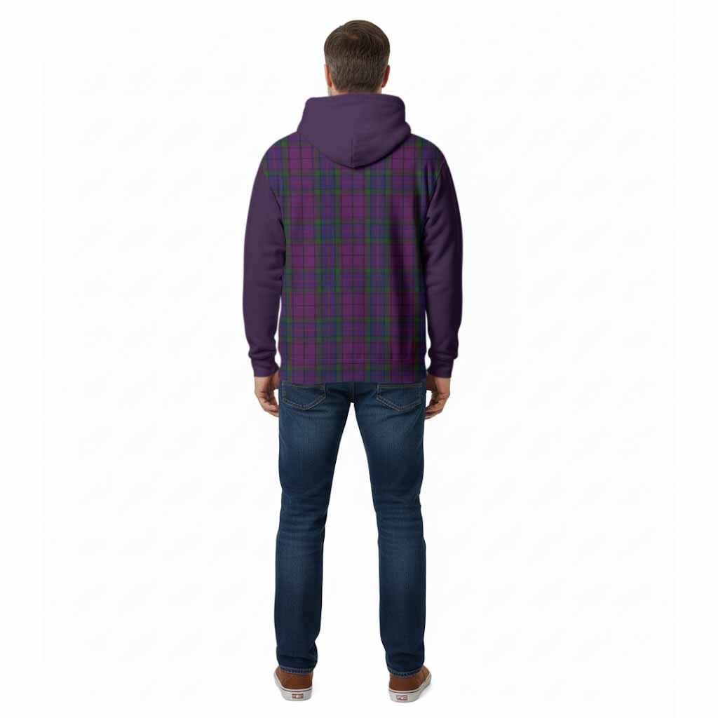 Wardlaw Tartan Accent Cotton Hoodie with Family Crest