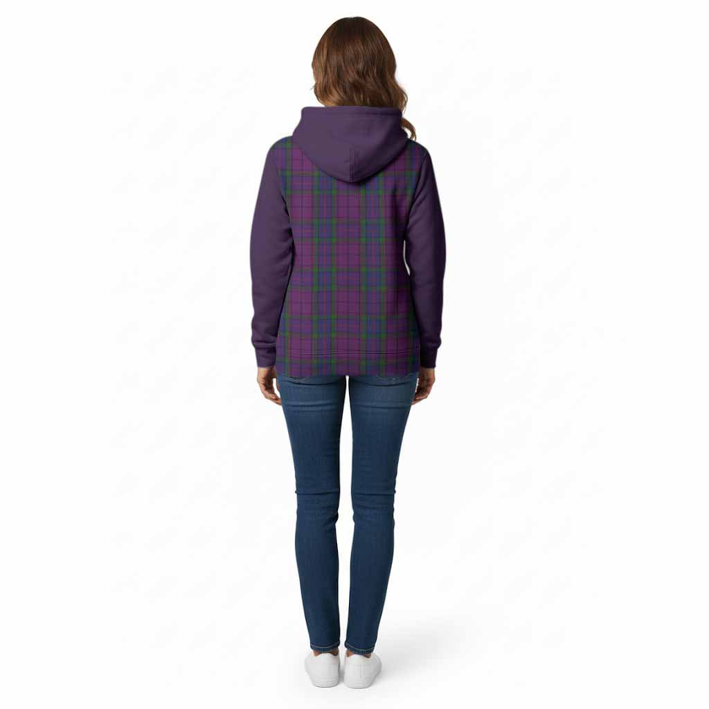 Wardlaw Tartan Accent Cotton Hoodie with Family Crest