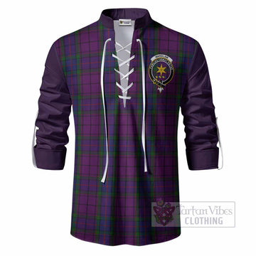 Wardlaw Tartan Accent Ghillie Shirt with Family Crest