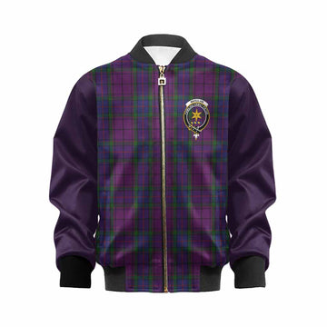 Wardlaw Tartan Accent Kid Bomber Jacket with Family Crest