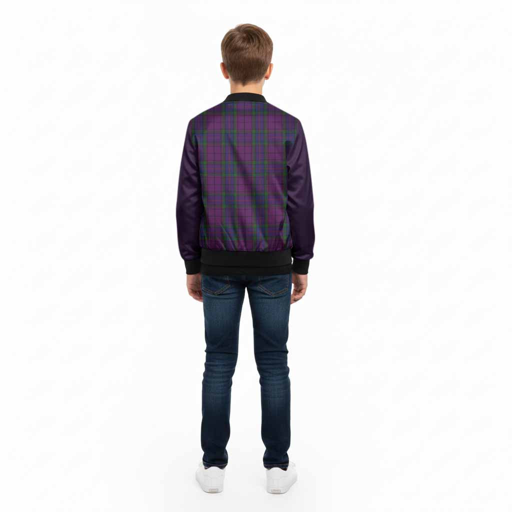 Wardlaw Tartan Accent Kid Bomber Jacket with Family Crest