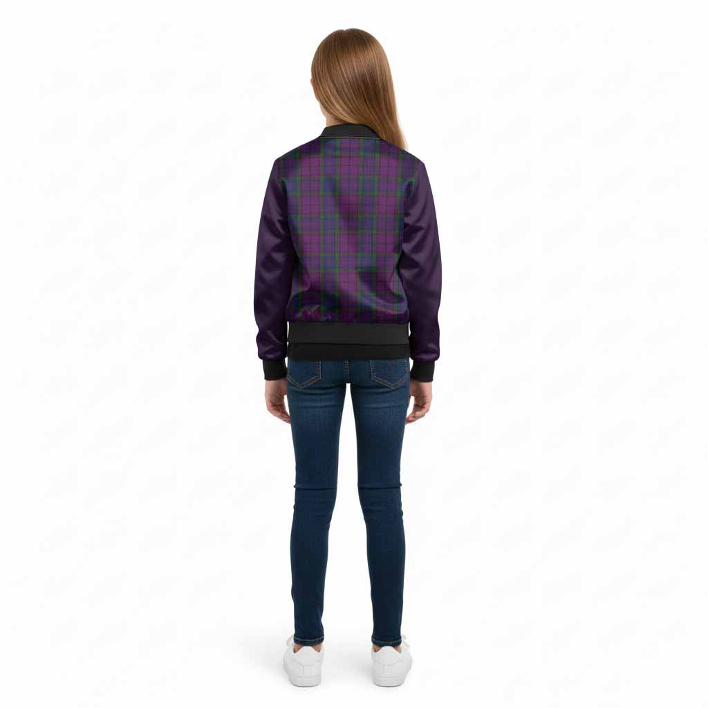 Wardlaw Tartan Accent Kid Bomber Jacket with Family Crest