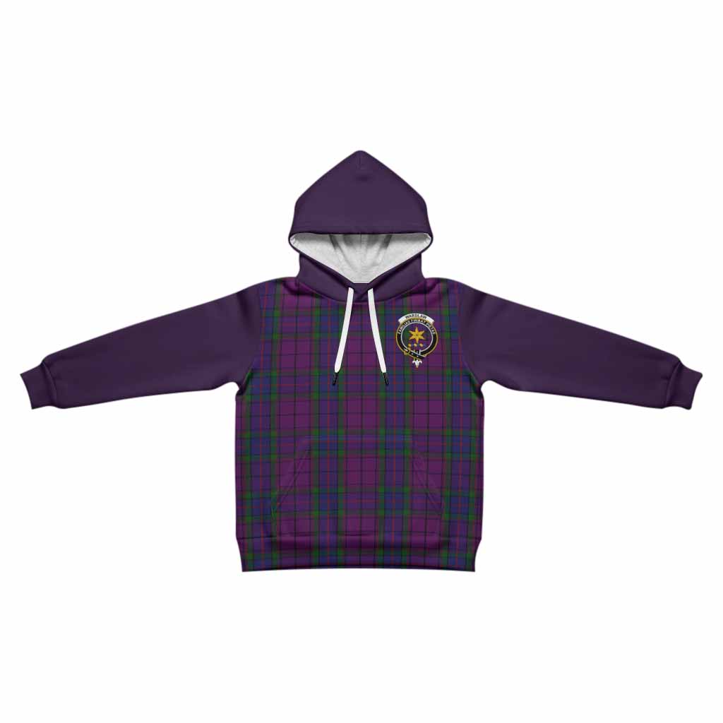 Wardlaw Tartan Accent Kid Hoodie with Family Crest