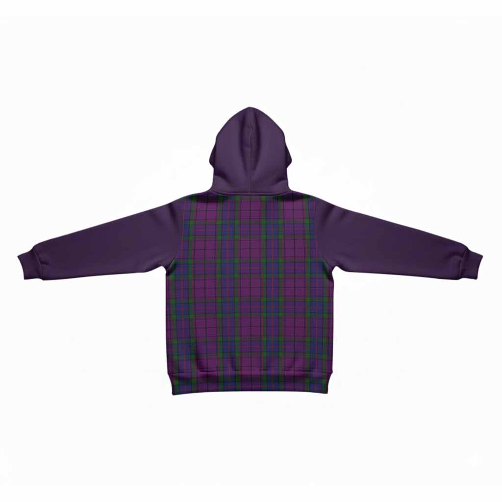 Wardlaw Tartan Accent Kid Hoodie with Family Crest