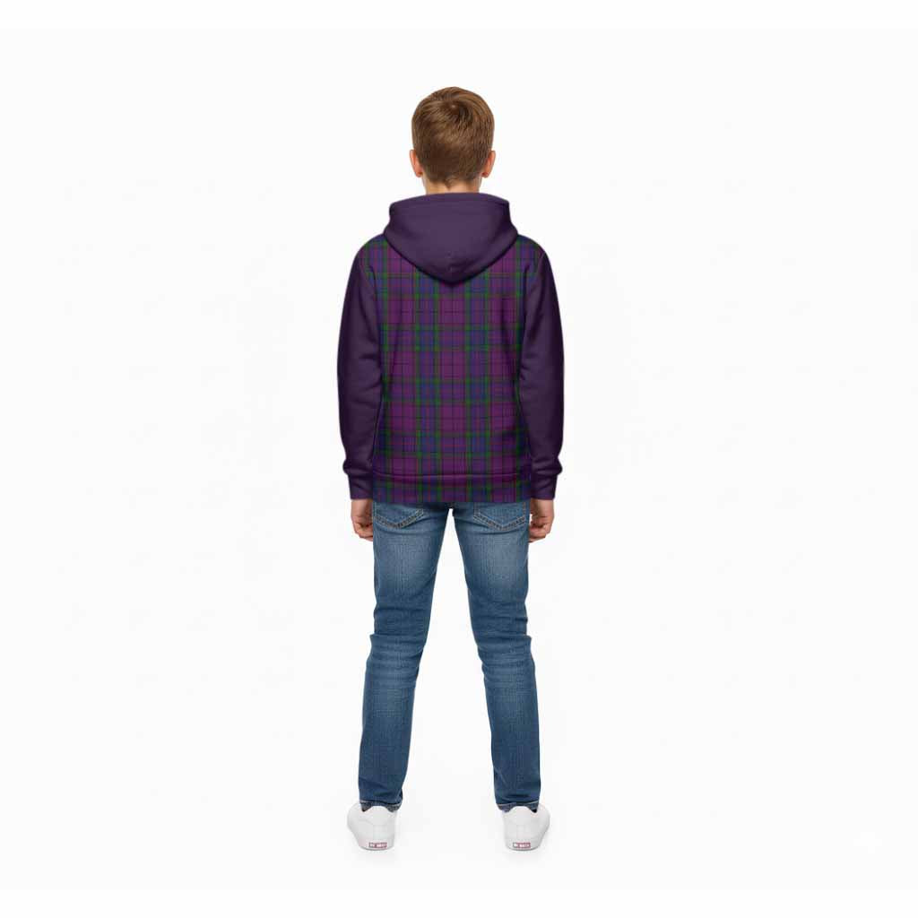Wardlaw Tartan Accent Kid Hoodie with Family Crest