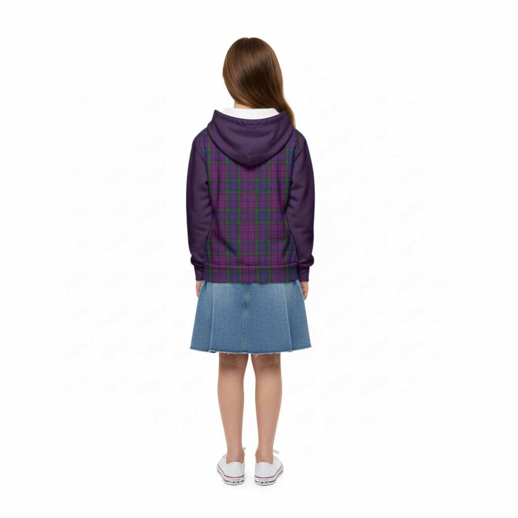 Wardlaw Tartan Accent Kid Hoodie with Family Crest