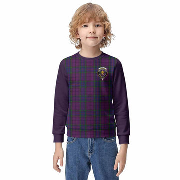 Wardlaw Tartan Accent Kid Knitted Sweatshirt with Family Crest
