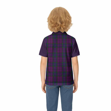 Wardlaw Tartan Accent Kid Polo Shirt with Family Crest