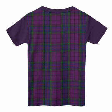 Wardlaw Tartan Accent Kid T-shirt with Family Crest