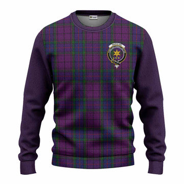 Wardlaw Tartan Accent Knitted Sweater with Family Crest