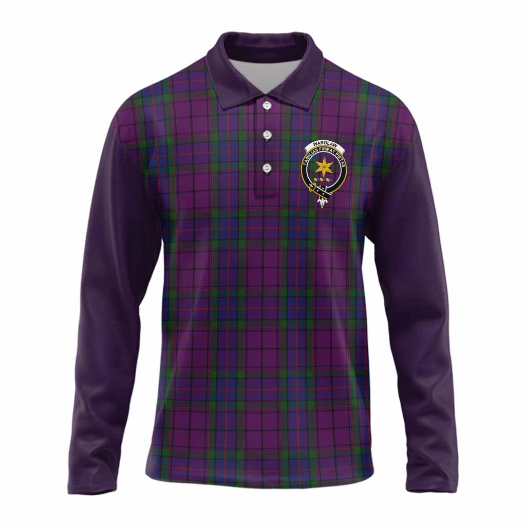 Wardlaw Tartan Accent Long Sleeve Polo Shirt with Family Crest
