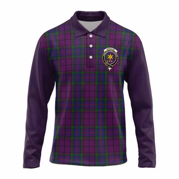 Wardlaw Tartan Accent Long Sleeve Polo Shirt with Family Crest
