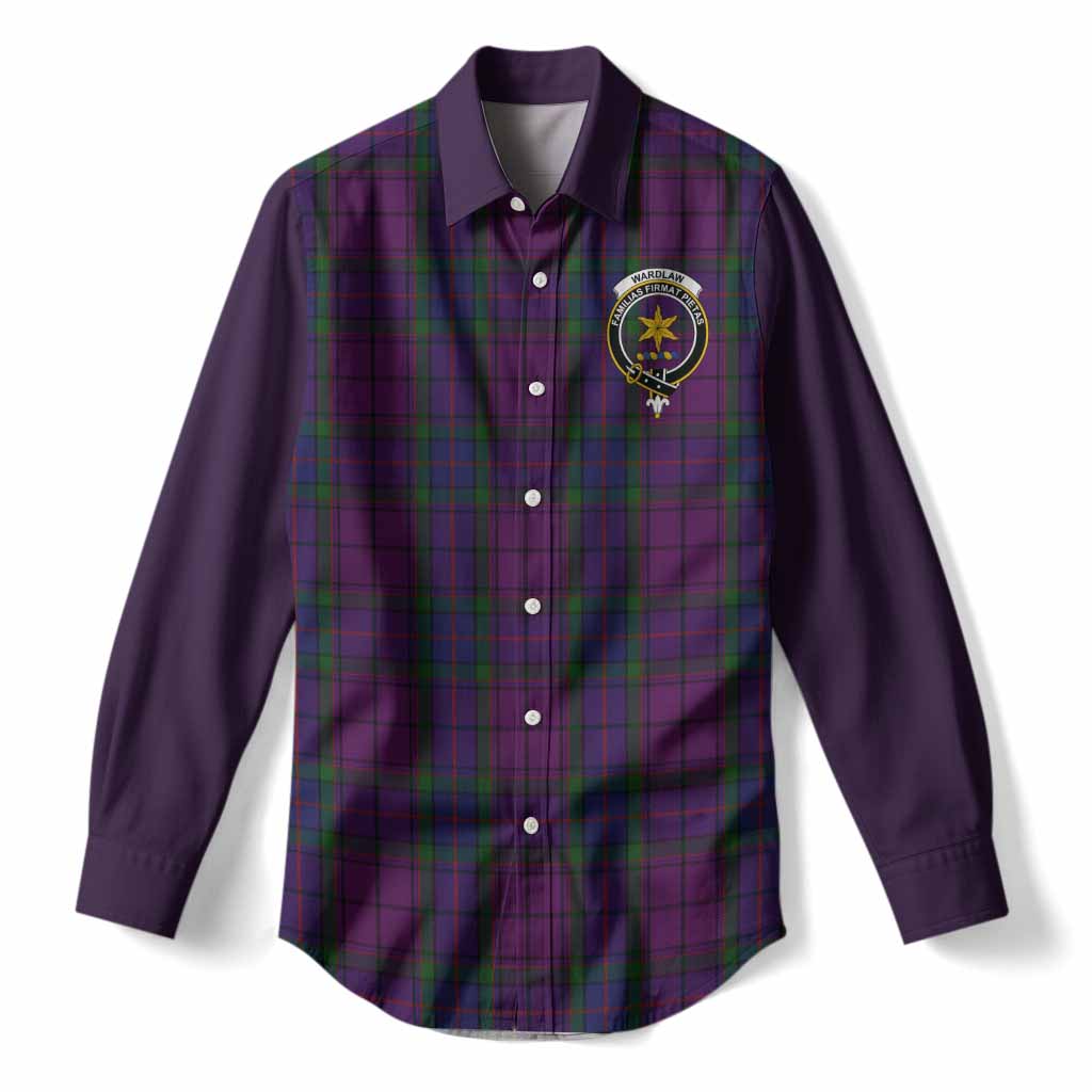 Wardlaw Tartan Accent Women Casual Shirt with Family Crest