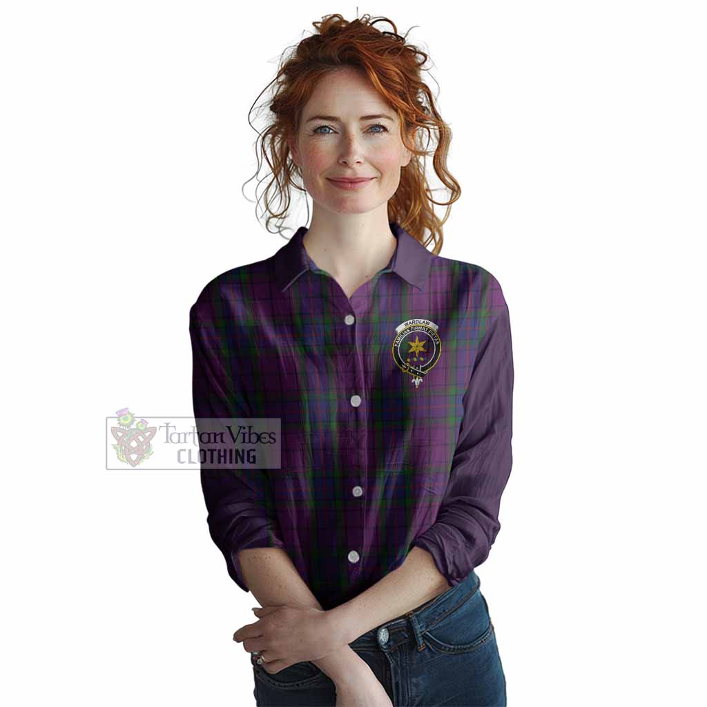 Wardlaw Tartan Accent Women Casual Shirt with Family Crest