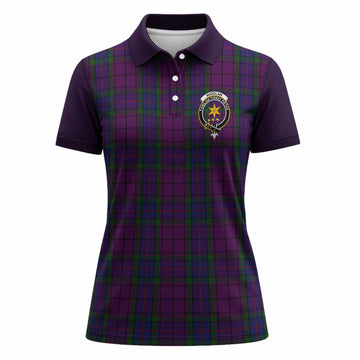 Wardlaw Tartan Accent Women Polo Shirt with Family Crest