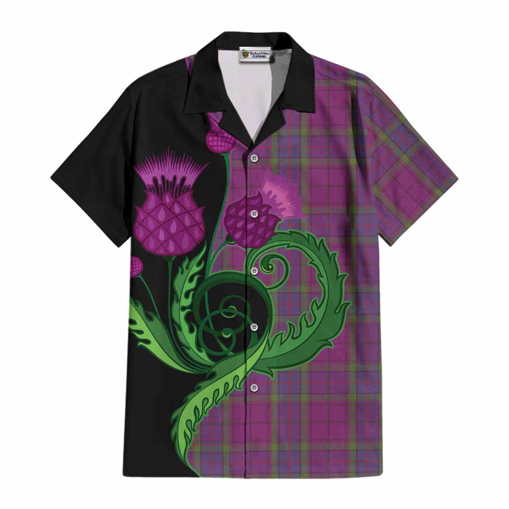 Wardlaw Tartan Cotton Hawaiian Shirt Traditional Scottish Thistle