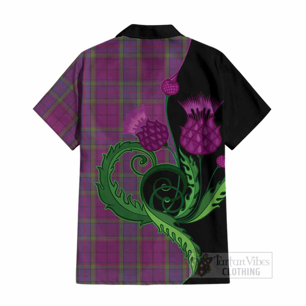 Wardlaw Tartan Cotton Hawaiian Shirt Traditional Scottish Thistle