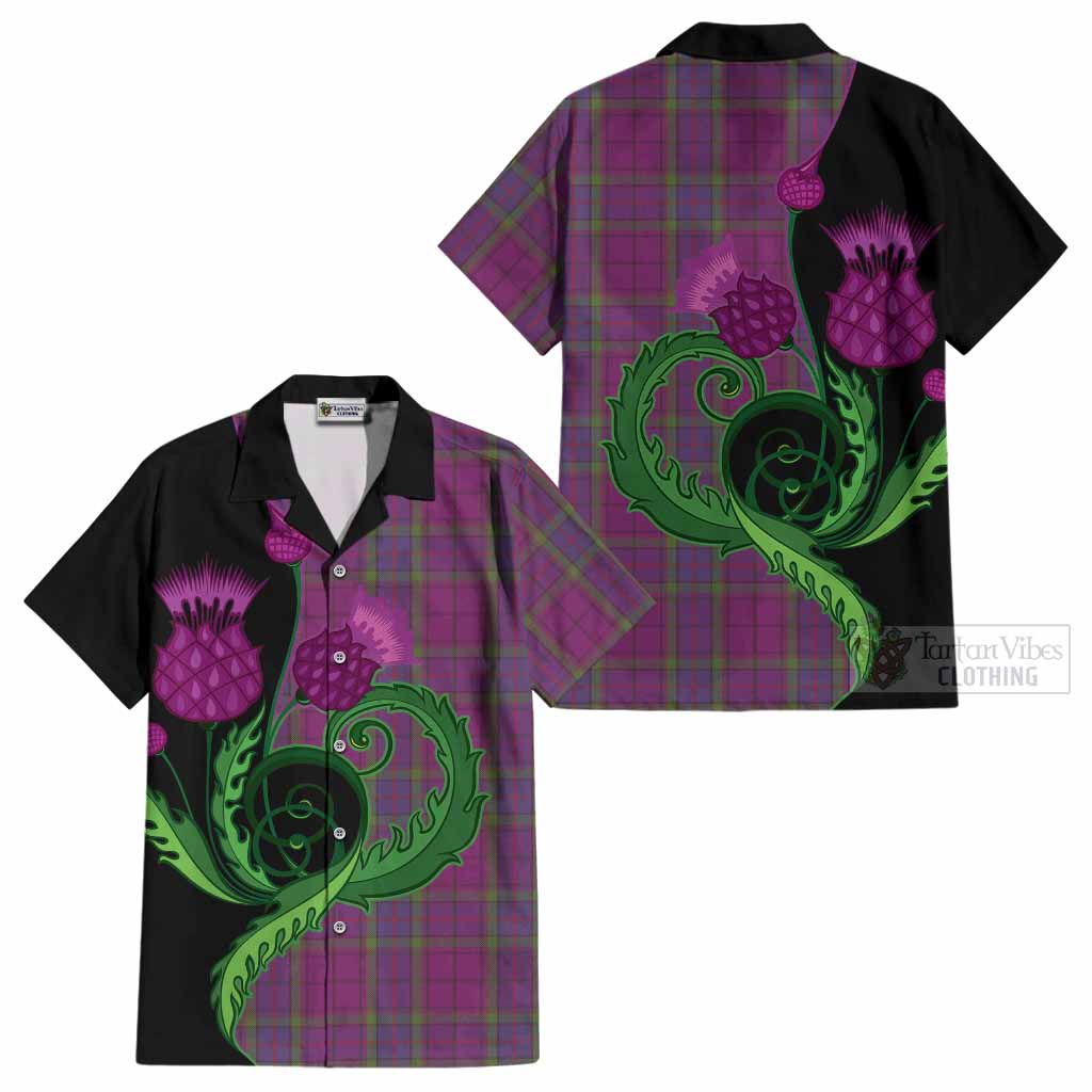 Wardlaw Tartan Cotton Hawaiian Shirt Traditional Scottish Thistle