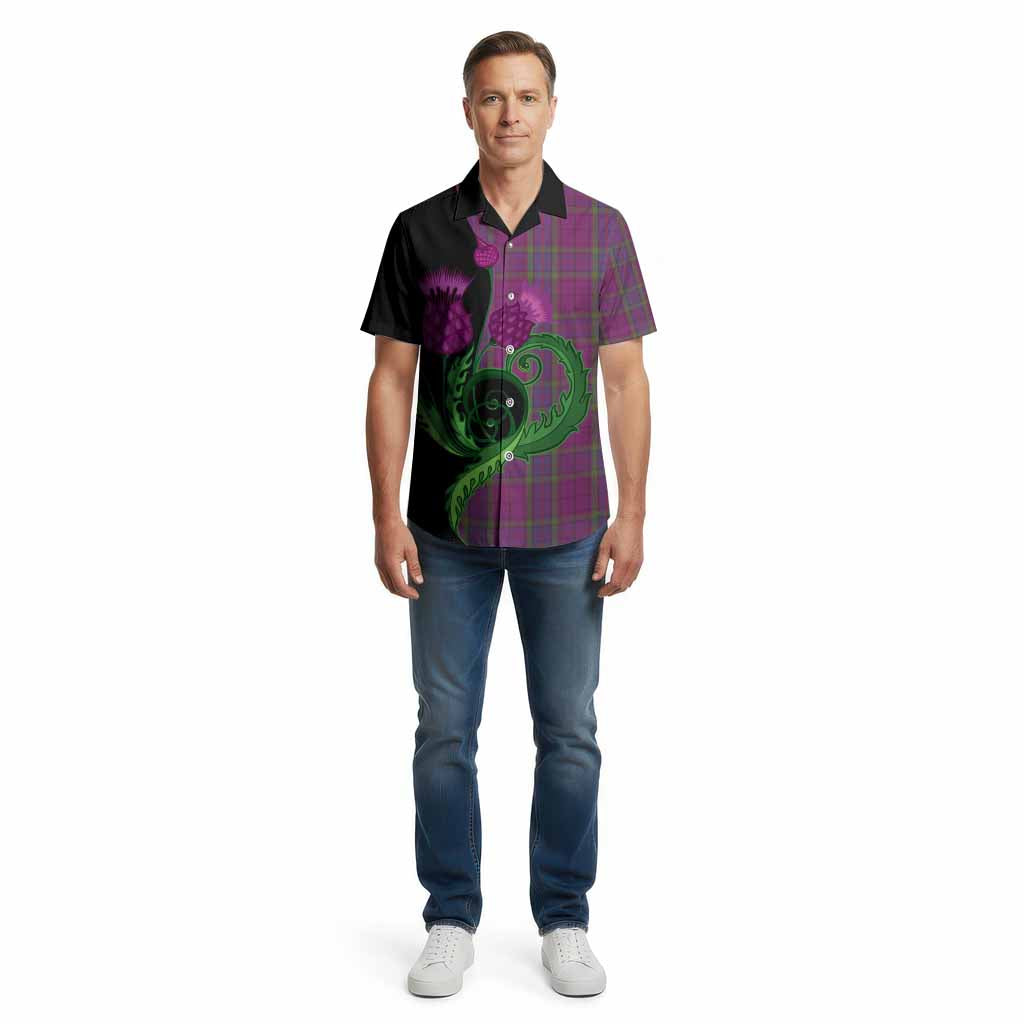Wardlaw Tartan Cotton Hawaiian Shirt Traditional Scottish Thistle
