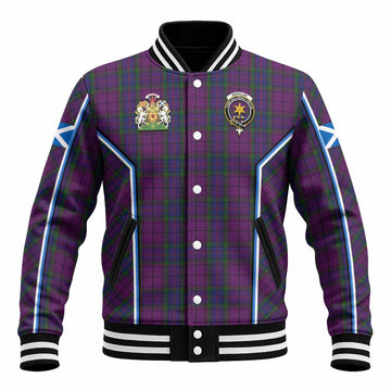 Wardlaw Tartan Crest Baseball Jacket Scotland Coat of Arm Flag Style