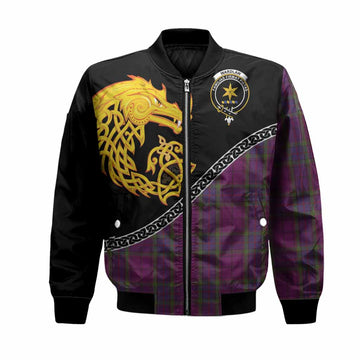 Wardlaw Tartan Crest Bomber Jacket Legendary Dragon Knot Half Style