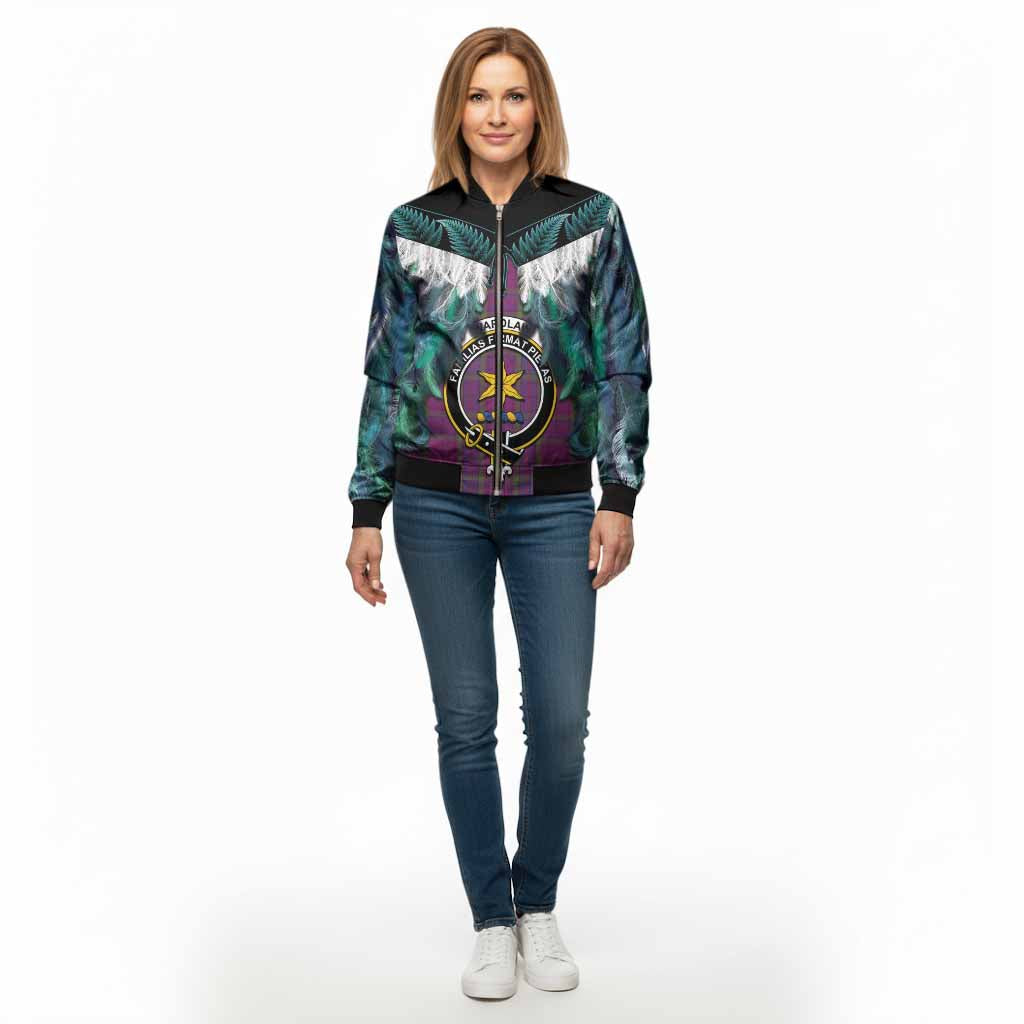 Wardlaw Tartan Crest Bomber Jacket New Zealand Maori Korowai Cloak