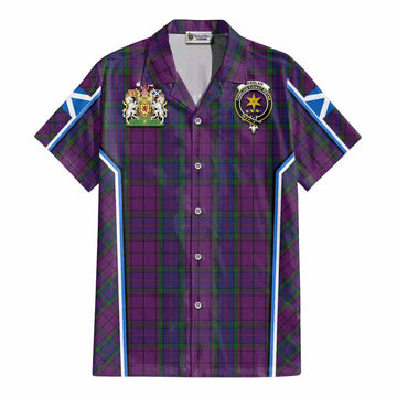 Wardlaw Tartan Crest Cotton Hawaiian Shirt Scotland Coat of Arm Flag Style - Tartan Vibes Clothing