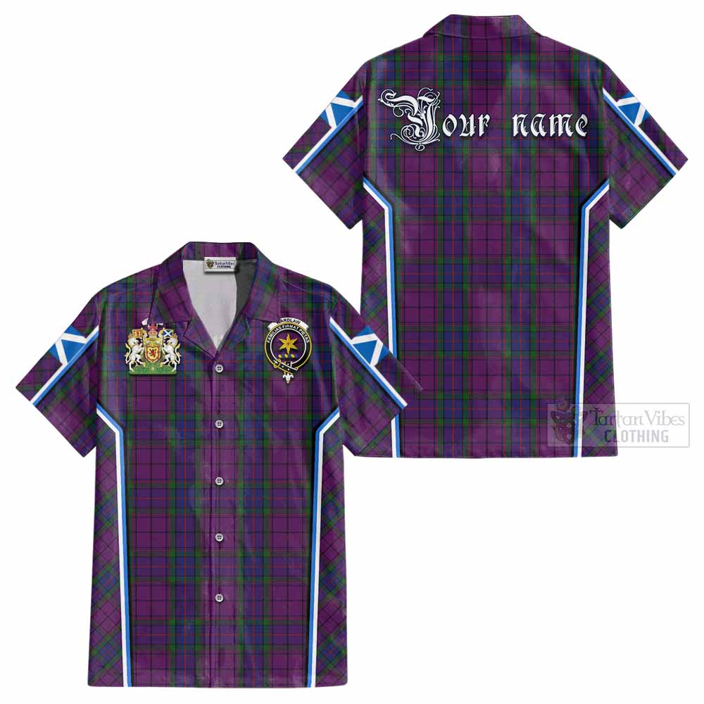 Wardlaw Tartan Crest Cotton Hawaiian Shirt Scotland Coat of Arm Flag Style - Tartan Vibes Clothing
