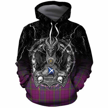 Wardlaw Tartan Crest Cotton Hoodie Celtic Odin's Raven Legacy