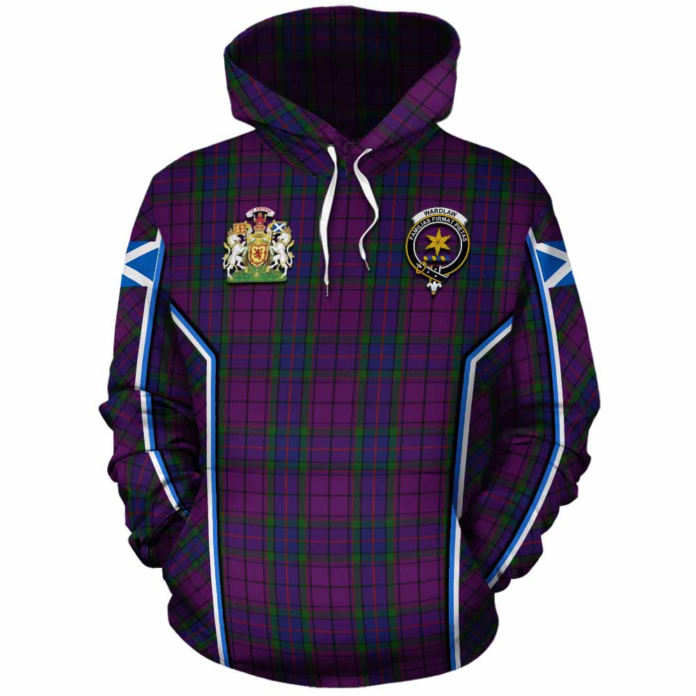 Wardlaw Tartan Crest Cotton Hoodie Scotland Coat of Arm Flag Style - Tartan Vibes Clothing