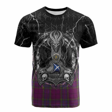 Wardlaw Tartan Crest Cotton T-shirt Celtic Odin's Raven Legacy