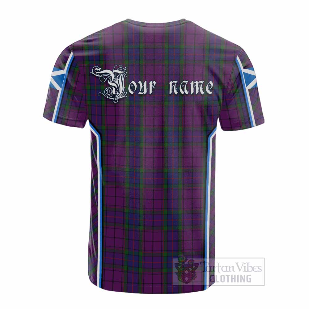 Wardlaw Tartan Crest Cotton T-shirt Scotland Coat of Arm Flag Style - Tartan Vibes Clothing