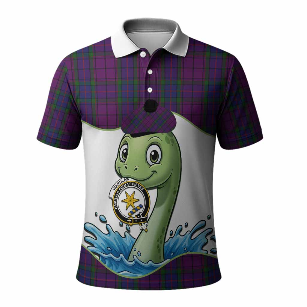 Wardlaw Tartan Crest Cute Nessie Polo Shirt Scottish Loch Ness Monster