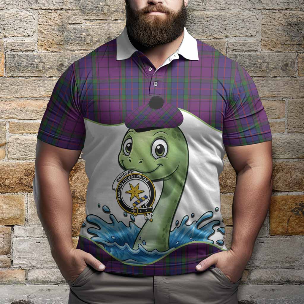 Wardlaw Tartan Crest Cute Nessie Polo Shirt Scottish Loch Ness Monster