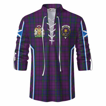 Wardlaw Tartan Crest Ghillie Kilt Shirt Scotland Coat of Arm Flag Style