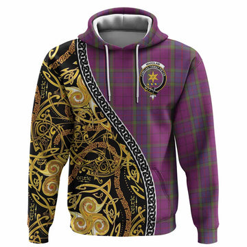 Wardlaw Tartan Crest Hoodie Celtic Knot and Triple Trickle Spiral Symbols
