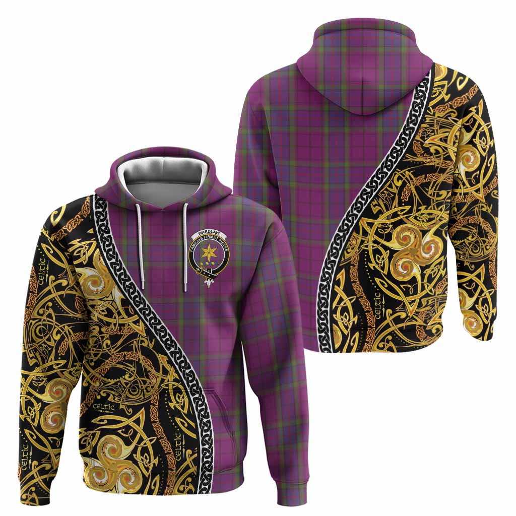 Wardlaw Tartan Crest Hoodie Celtic Knot and Triple Trickle Spiral Symbols