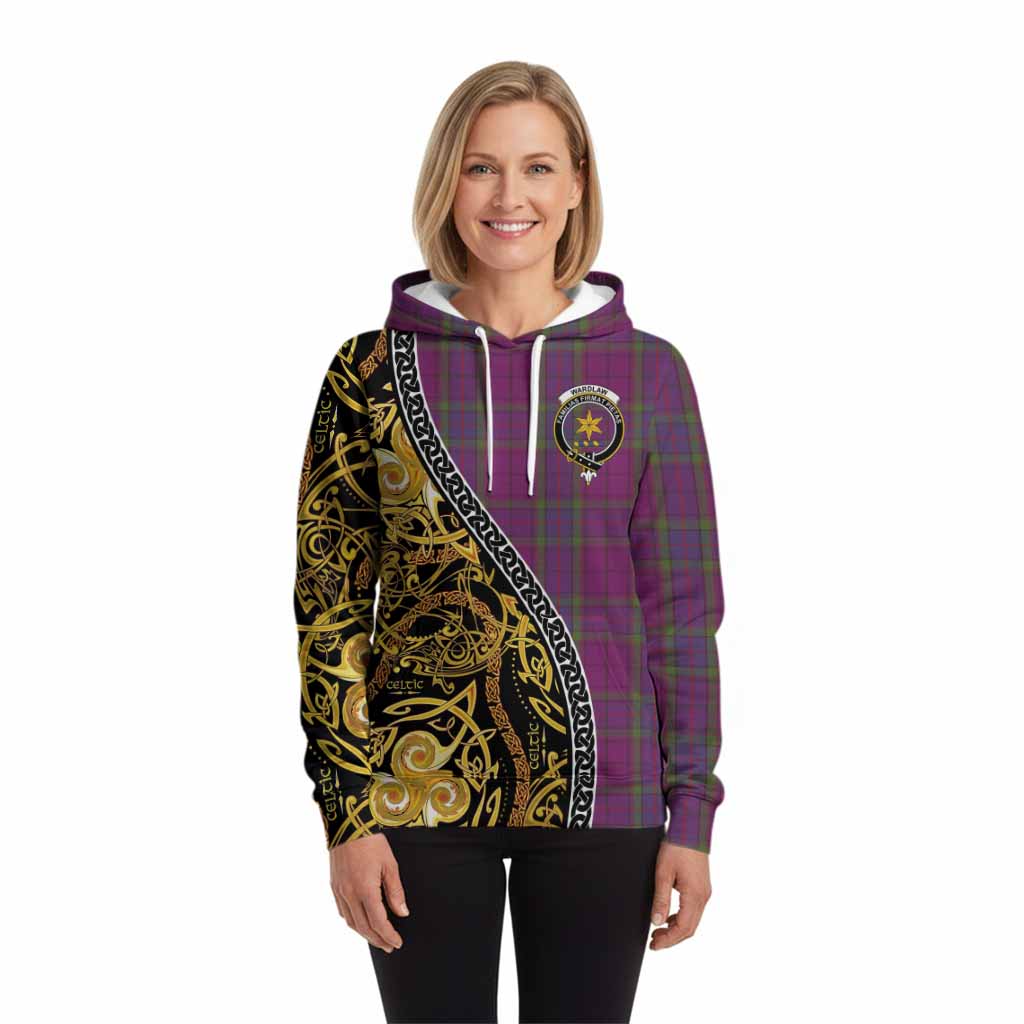 Wardlaw Tartan Crest Hoodie Celtic Knot and Triple Trickle Spiral Symbols