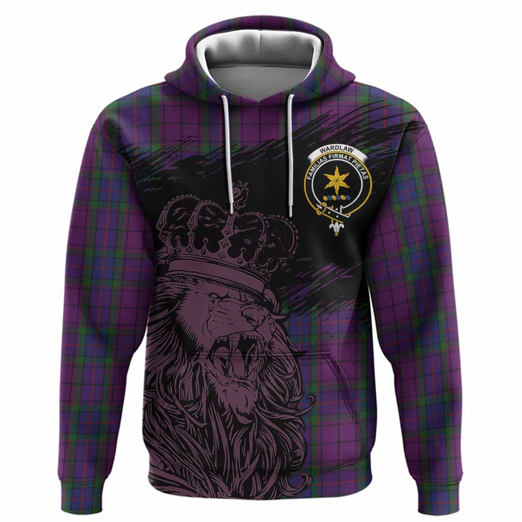 Wardlaw Tartan Crest Hoodie Crowned Lion Heritage Style