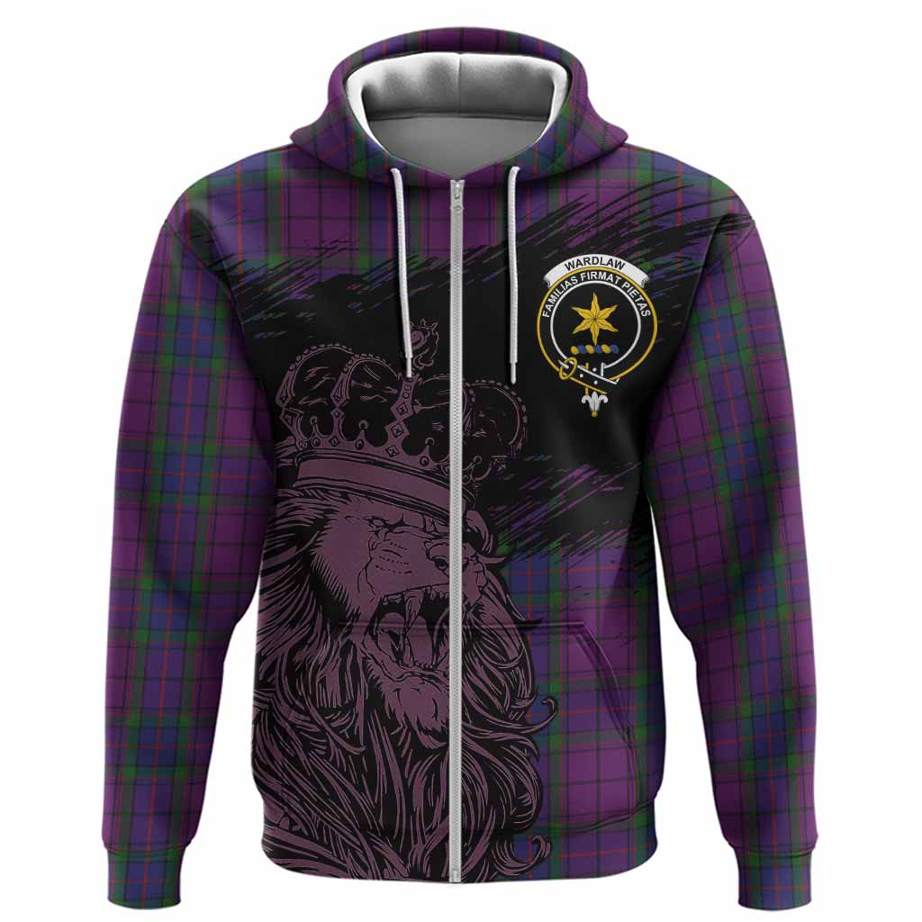 Wardlaw Tartan Crest Hoodie Crowned Lion Heritage Style