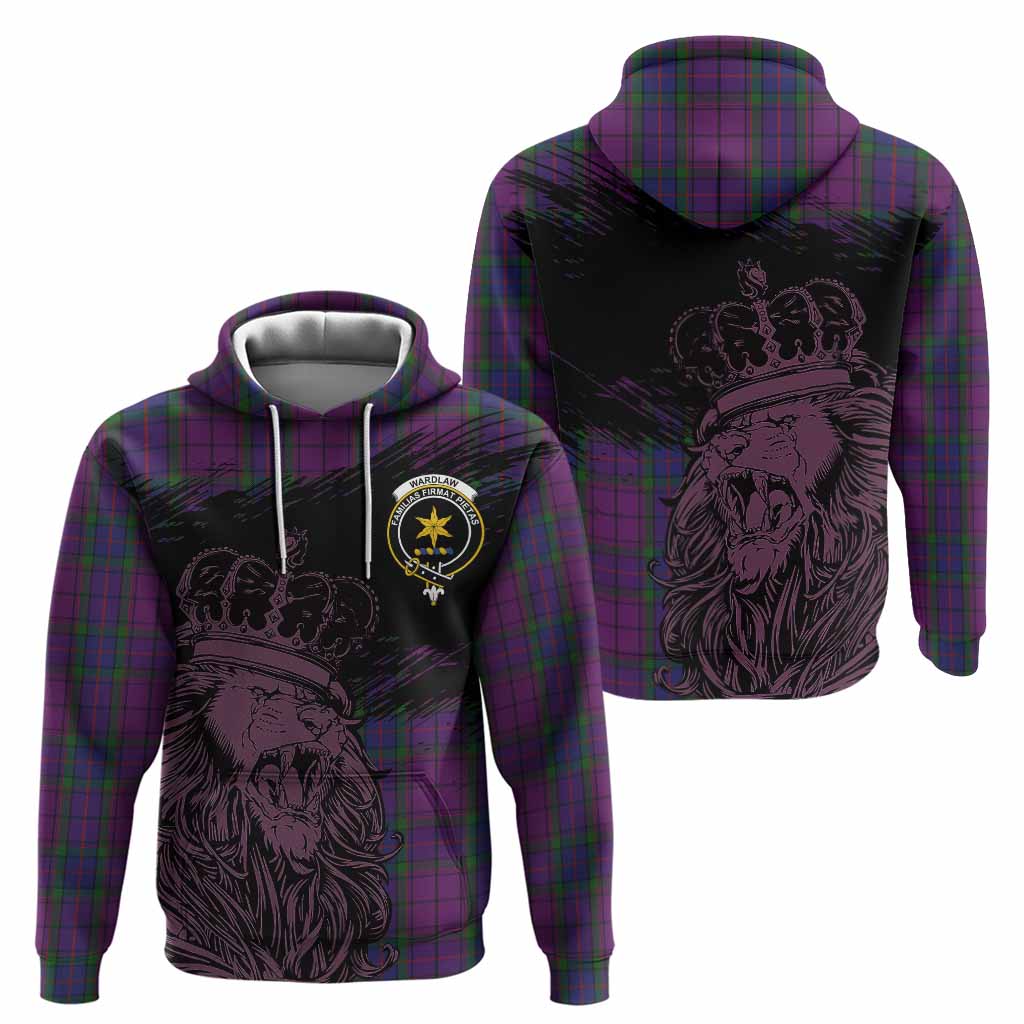 Wardlaw Tartan Crest Hoodie Crowned Lion Heritage Style