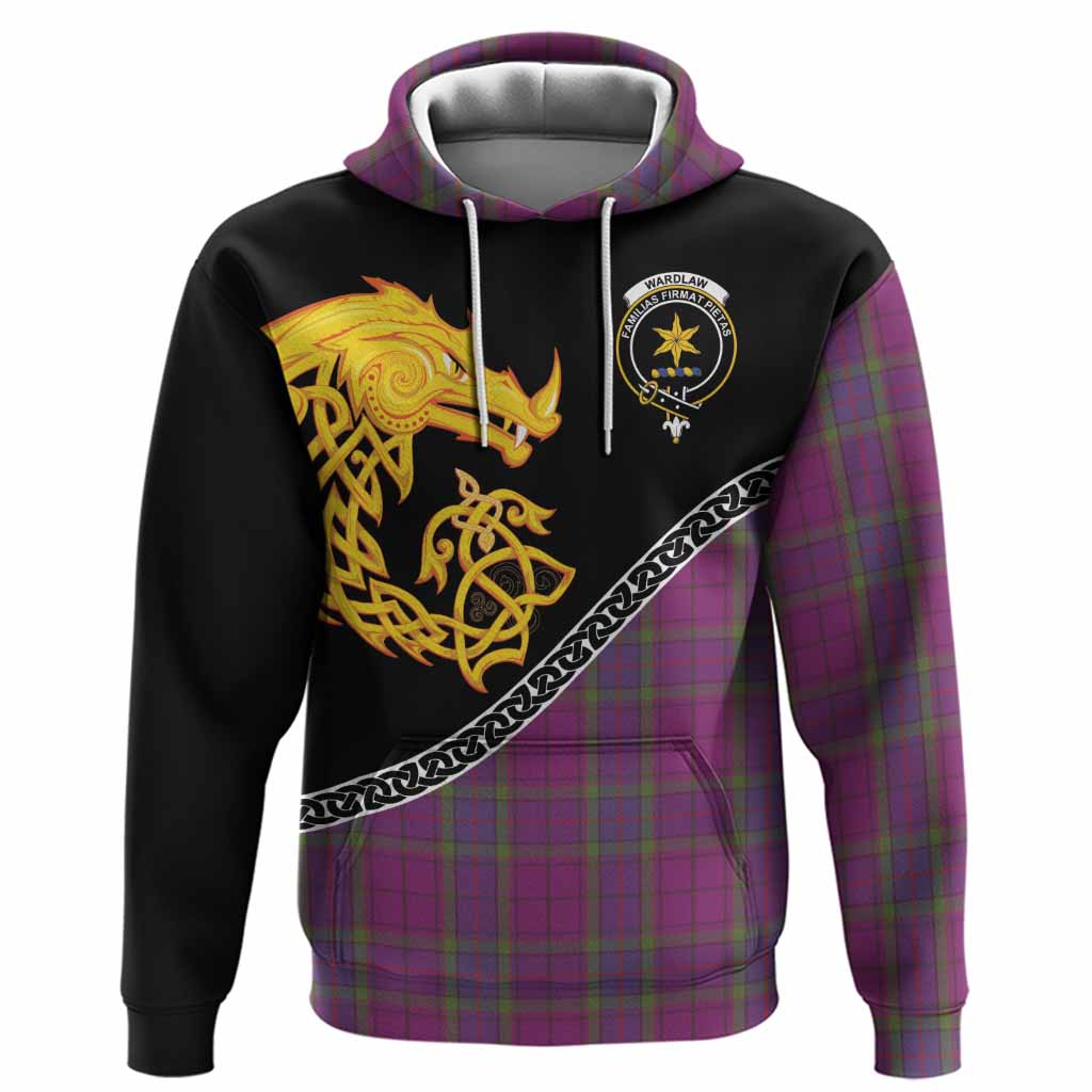 Wardlaw Tartan Crest Hoodie Legendary Dragon Knot Half Style