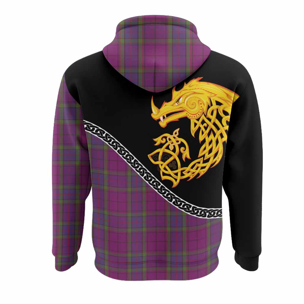 Wardlaw Tartan Crest Hoodie Legendary Dragon Knot Half Style