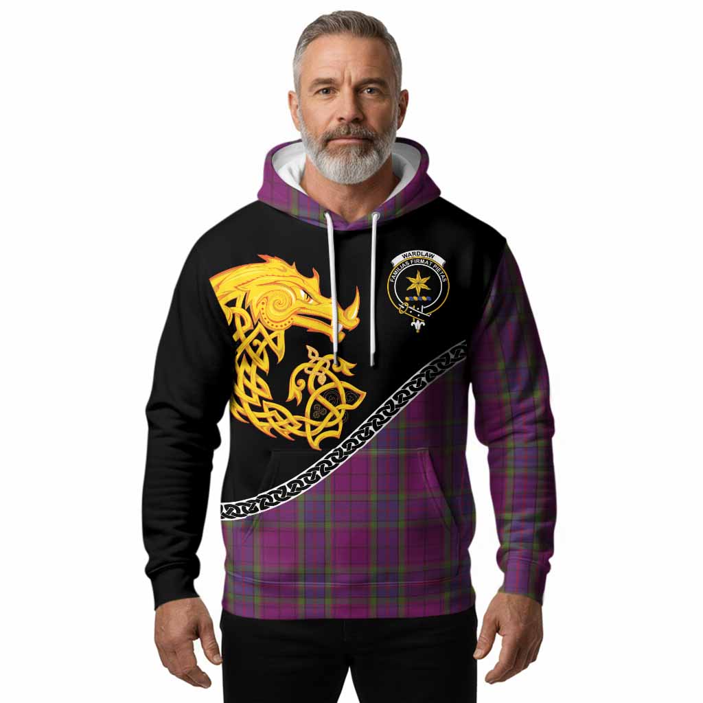 Wardlaw Tartan Crest Hoodie Legendary Dragon Knot Half Style