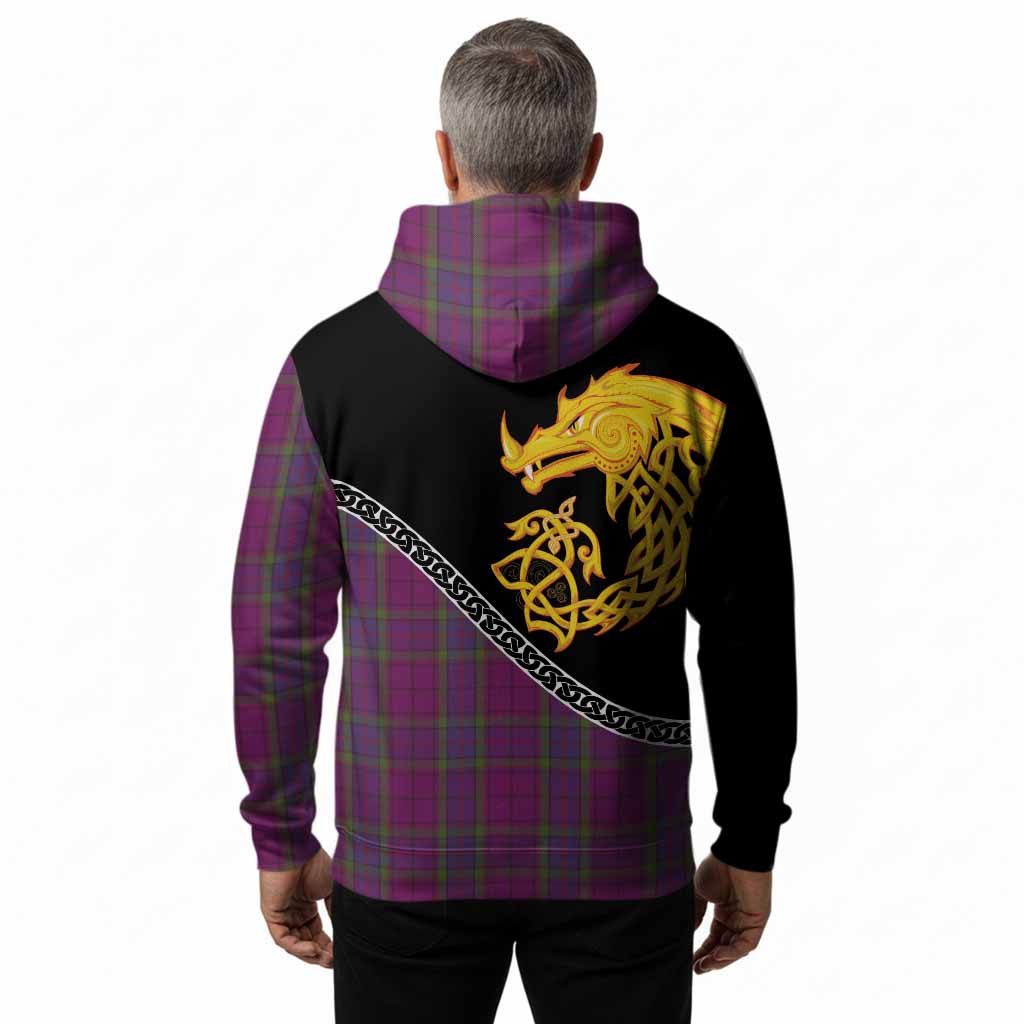 Wardlaw Tartan Crest Hoodie Legendary Dragon Knot Half Style