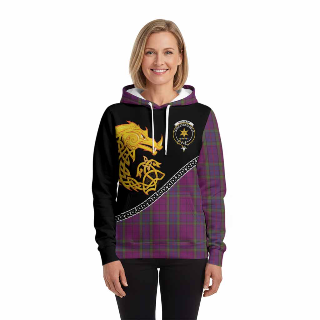 Wardlaw Tartan Crest Hoodie Legendary Dragon Knot Half Style