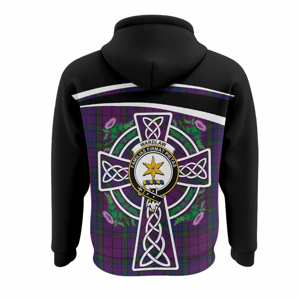 Wardlaw Tartan Crest Hoodie Scottish Thistle Celtic Cross Alba Gu Brath