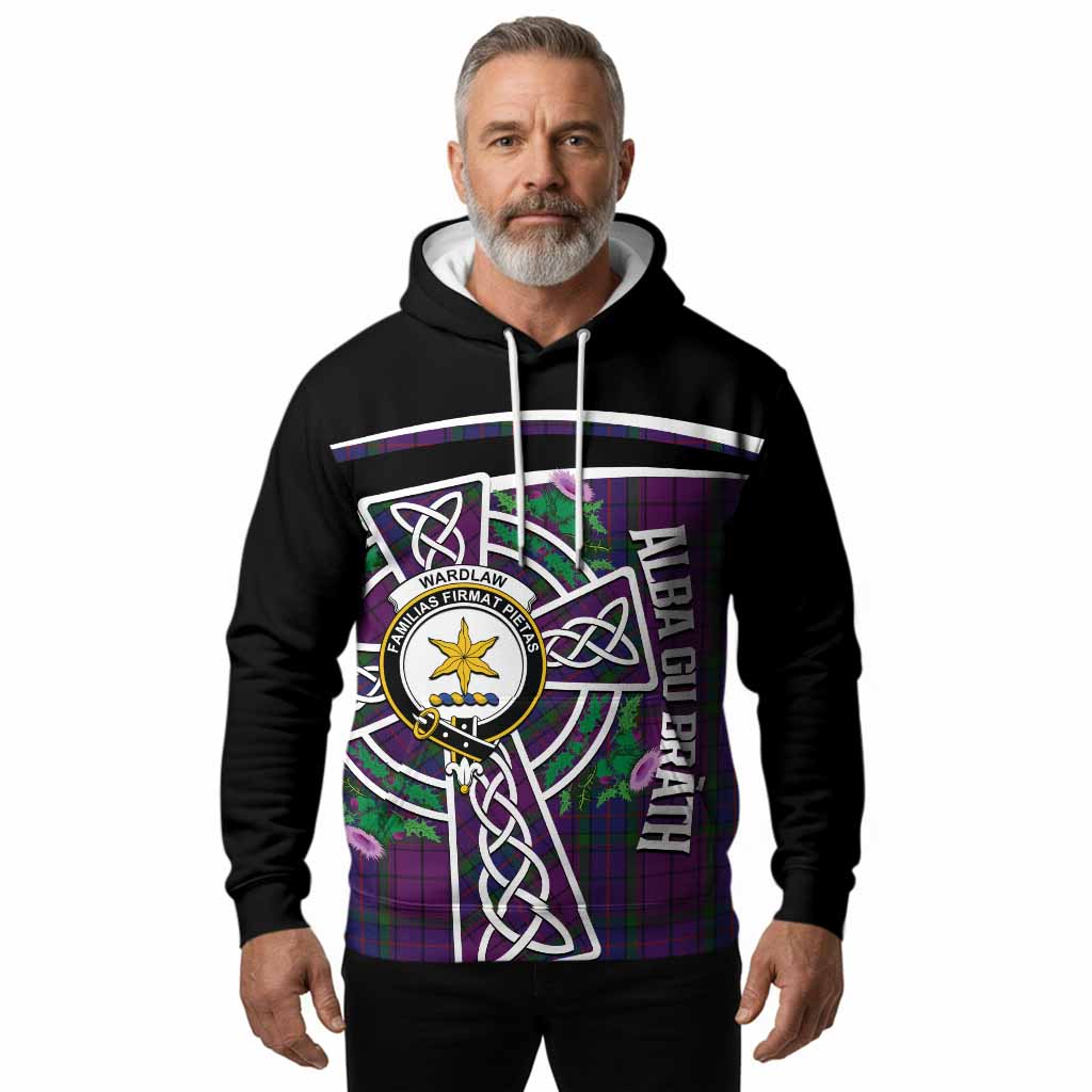 Wardlaw Tartan Crest Hoodie Scottish Thistle Celtic Cross Alba Gu Brath